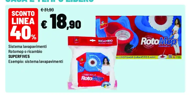 Sistema lavapavimenti Rotomop o ricambio