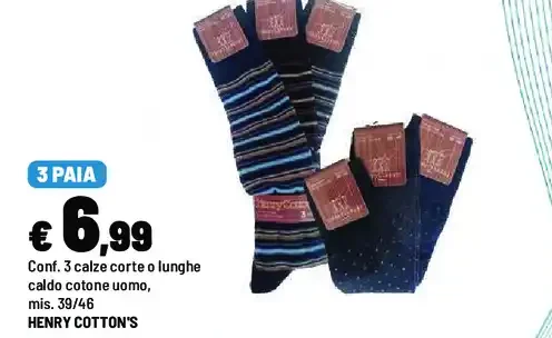 Calze corte o lunghe caldo cotone uomo
