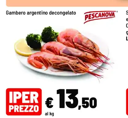 Gambero argent ino decongelato
