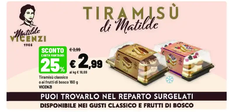 Tiramisù classico o ai frutti di bosco