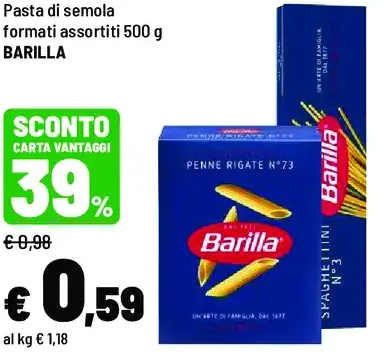 Pasta di semola formati assortiti
