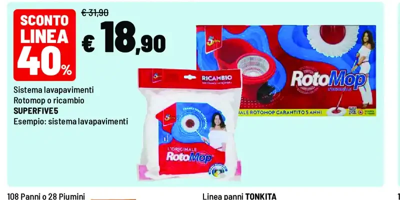 Sistema lavapavimenti Rotomop