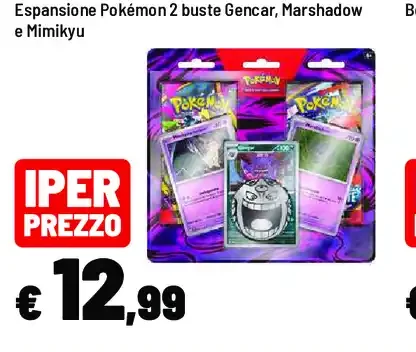 Espansione Pokémon 2 buste Gengar, Marshadow e Mimikyu