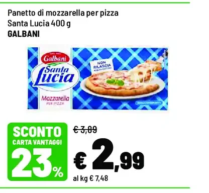 Panetto di mozzarella per pizza