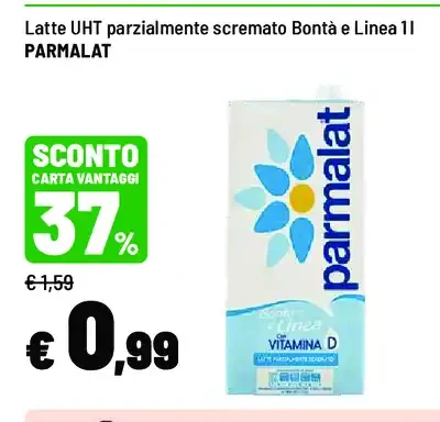 Latte UHT parzialmente scremato