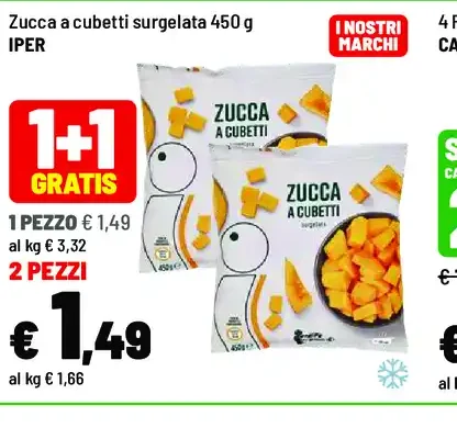 Zucca a cubetti surgelata IPER