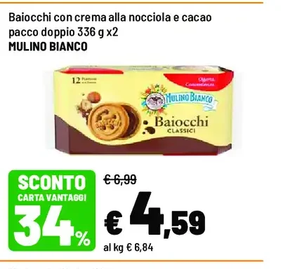 Baiocchi con crema alla nocciola e cacao MULINO BIANCO