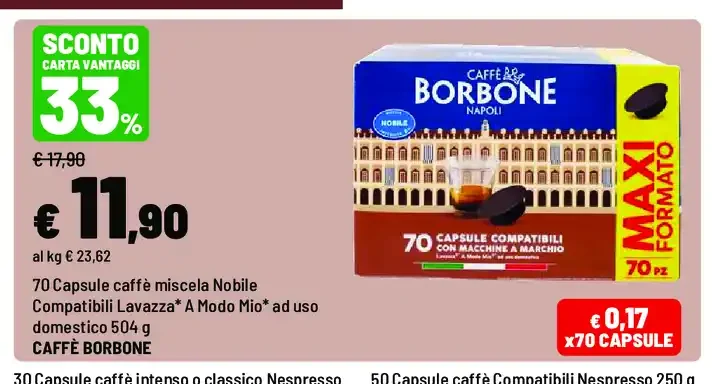 Capsule caffè miscela Nobile compatibili Lavazza A Modo Mio