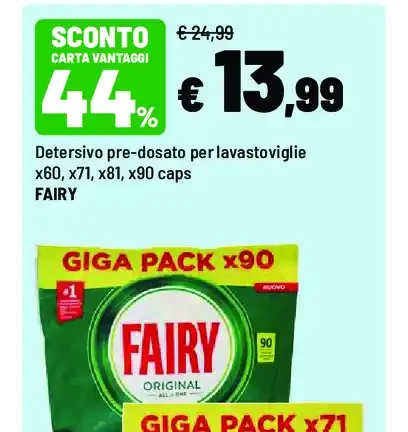 Detersivo pre-dosato per lavastoviglie