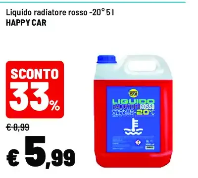 Liquido radiatore rosso -20°C