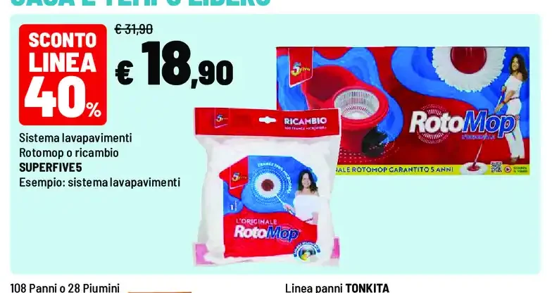 Sistema lavapavimenti Rotomop
