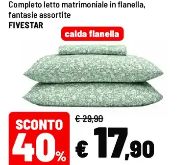 Completo letto matrimoniale in flanella