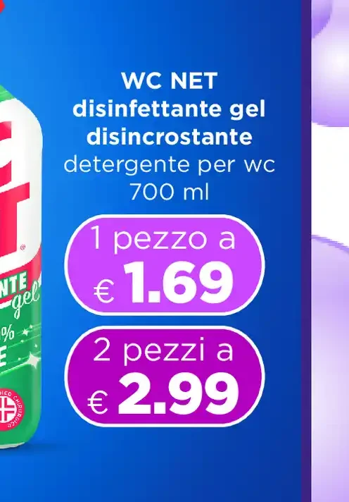 WC NET disinfettante gel disincrostante detergente per WC 700 ml