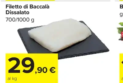 Filetto di baccalà dissalato