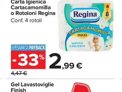 Carta Igienica Cartacamomilla o Rotoloni Regina