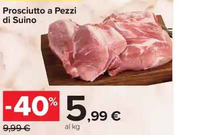 Prosciutto a pezzi di suino