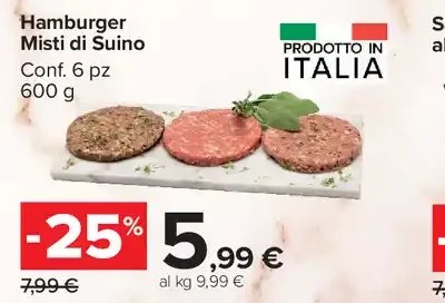 Hamburger misti di suino