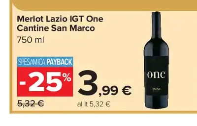 Merlot Lazio IGT One Cantine San Marco