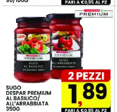 Sugo Despar Premium al basilico/all'arrabbiata 350g