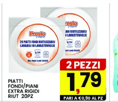 Piatti fondi/piani extra rigidi Presto 20 pezzi