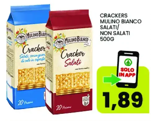 Crackers Mulino Bianco salati/non salati 500 g