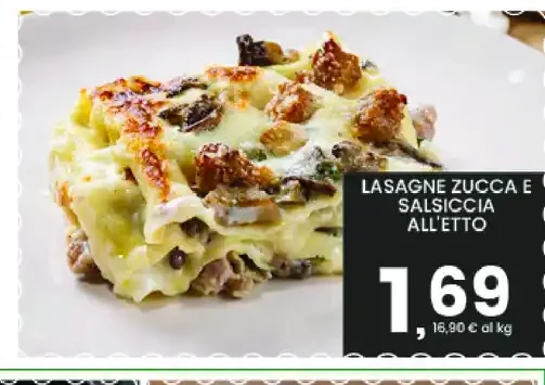 Lasagne zucca salsiccia all’etto