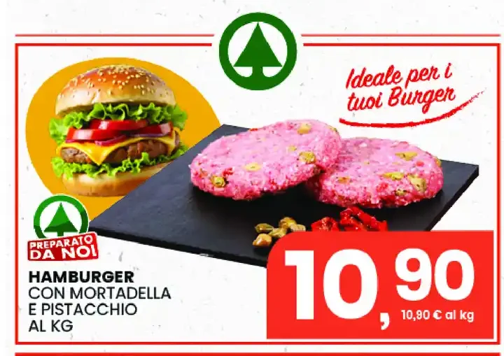 Hamburger con mortadella e pistacchio
