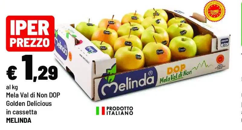 Mele Val di Non DOP Golden Delicious in cassetta