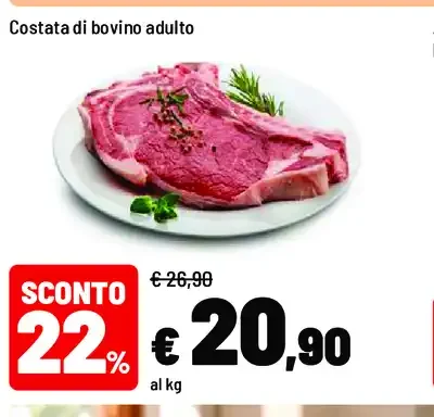 Costata di bovino adulto