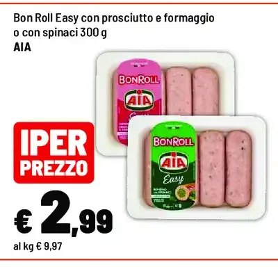 Bon Roll Easy con prosciutto e formaggio o con spinaci