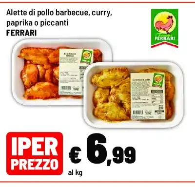 Alette di pollo barbecue, curry, paprika o piccanti