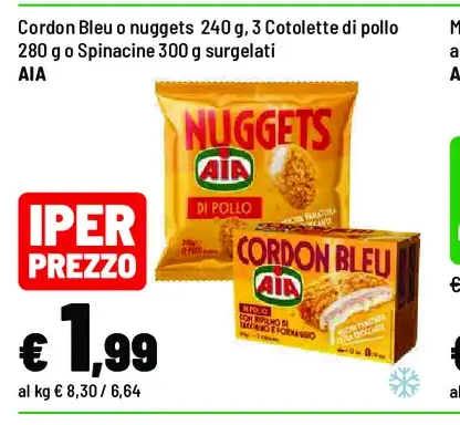Nuggets o cordon bleu o spinaci surgelati