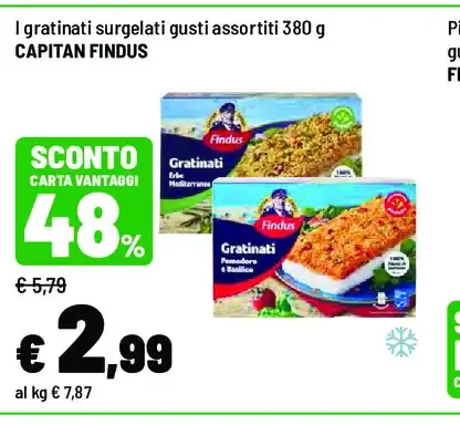 Gratinati surgelati gusti assortiti