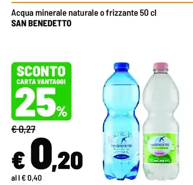 Acqua minerale naturale o frizzante