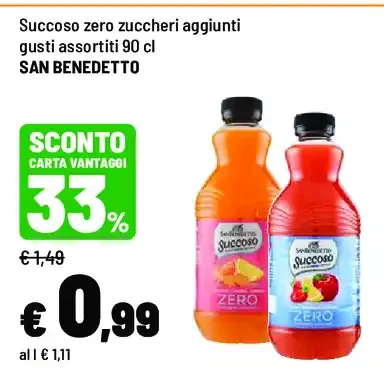 Succo zero zuccheri aggiunti