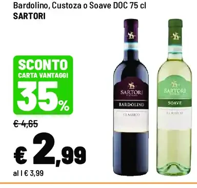 Bardolino, Custoza o Soave DOC