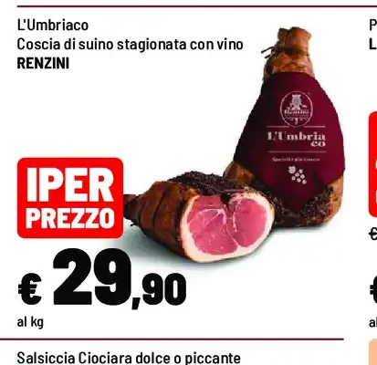 L'Umbria CoScia di suino stagionata con vino