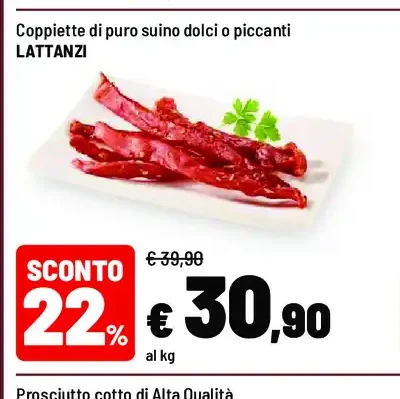 Coppiette di puro suino dolci o piccanti