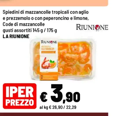 Spiedini di mazzancolle tropicali