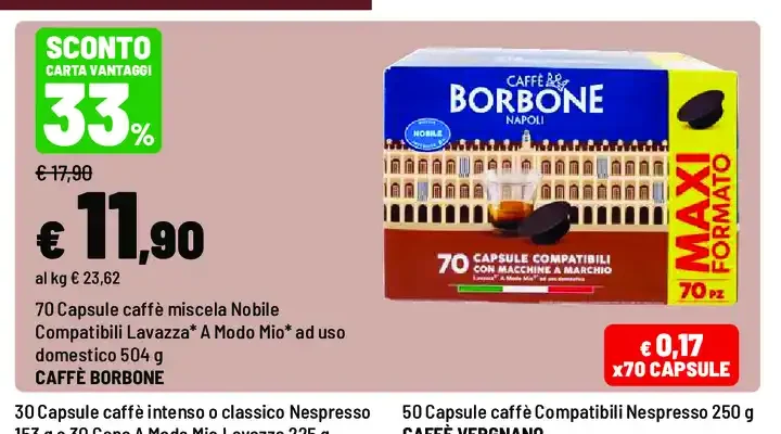 Capsule caffè miscela Nobile compatibili Lavazza A Modo Mio
