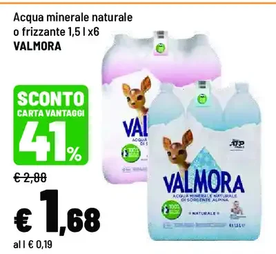 Acqua minerale naturale o frizzante
