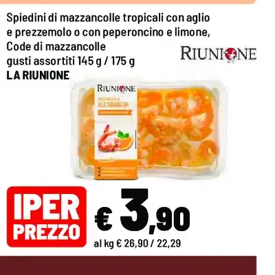 Spiedini di mazzancolle tropicali