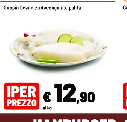 Seppia oceanica decongelata pulita