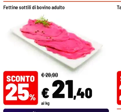 Fettine sottili di bovino adulto