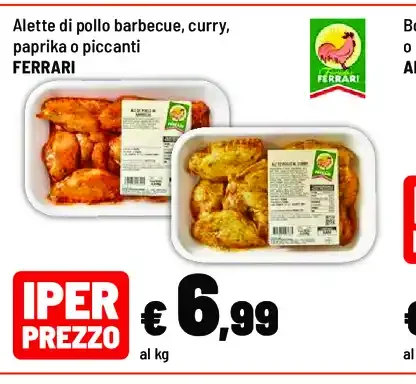 Alette di pollo barbecue, curry, paprika o piccanti