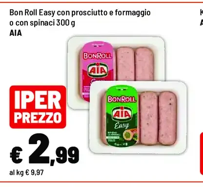 Bon Roll Easy con prosciutto e formaggio o con spinaci