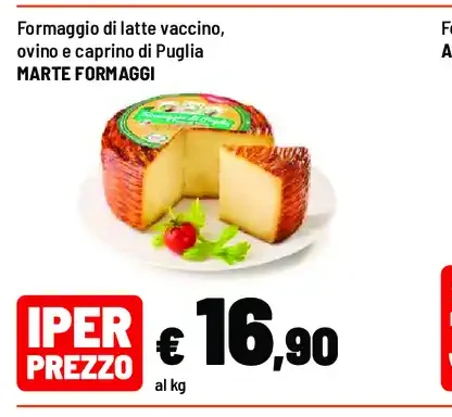 Formaggio di latte vaccino, ovino e caprino di Puglia