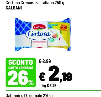 Certosa Crescenza italiana 250 g