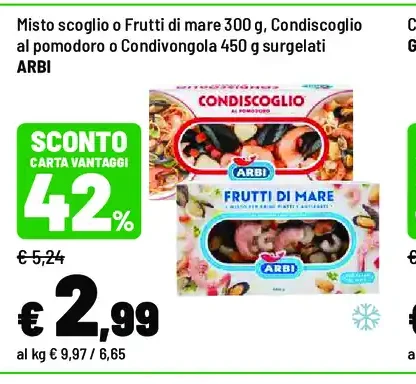 Misto scoglio o frutti di mare surgelati