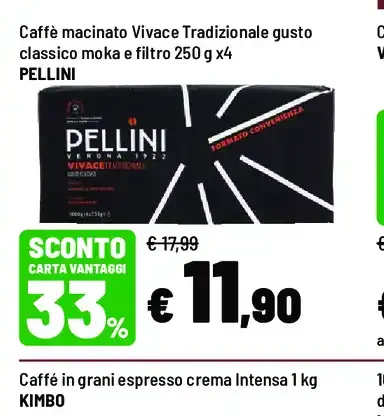 Caffè macinato Vivace Tradizionale gusto classico moka e filtro